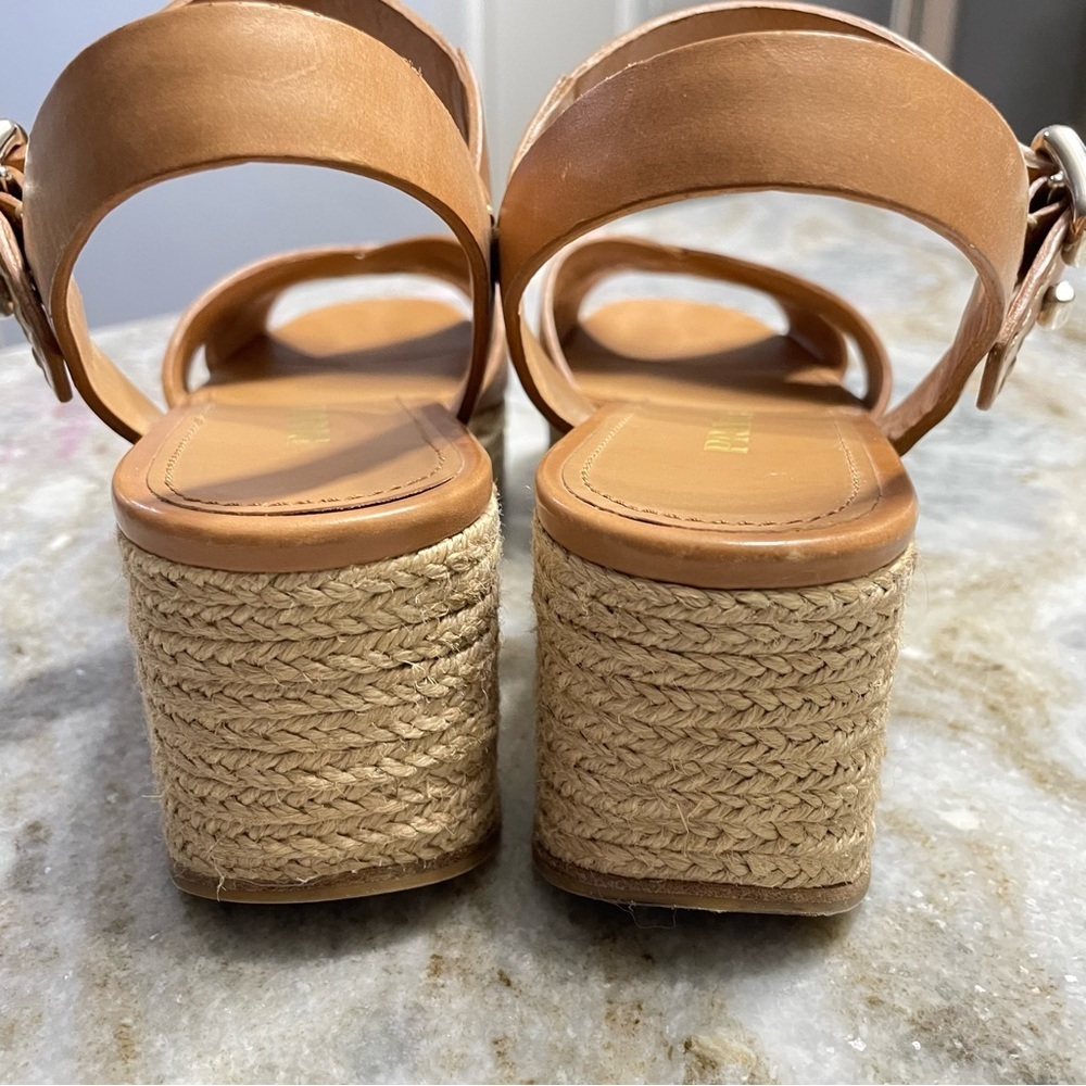 PRADA Espadrilles Sandals Size 40 Brown Tan Leather - Picture 9 of 14